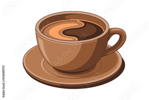 Aromatic Coffee Delightful Cup of Brewed Coffee in Brown Mug