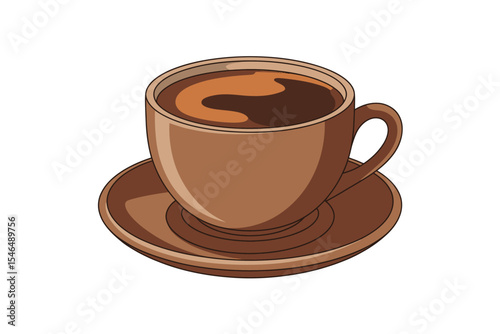 Aromatic Coffee Cup Illustration  Perfect for Cafe Menu Designs and More
