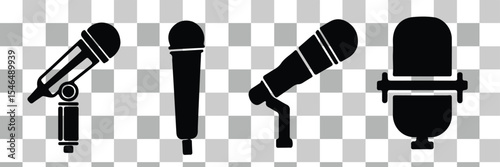 Microphone icon. Solid icon that can be applied anywhere, simple, pixel perfect and modern style
