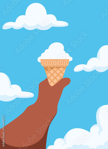 Ice cream cloud illustration