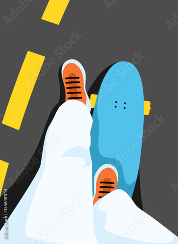 Play skateboarding illustration