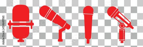 Microphone icon. Solid icon that can be applied anywhere, simple, pixel perfect and modern style
