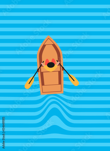 Rowing boat illustration