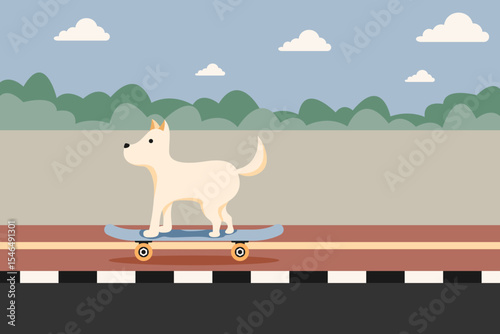 Dog playing illustration
