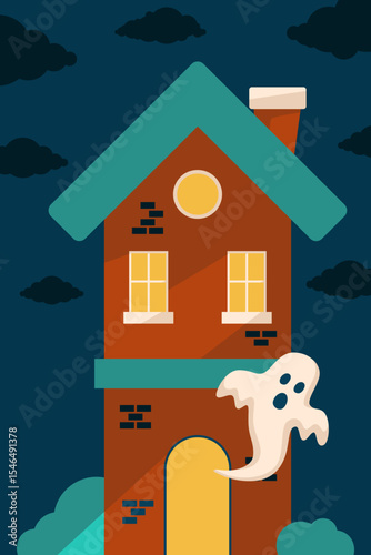 Haunted house illustration
