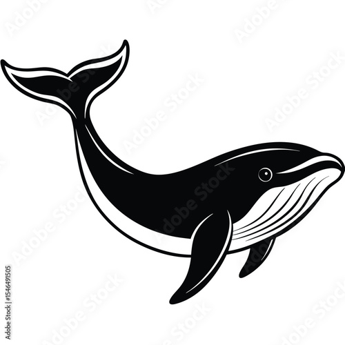 Dynamic shark vector silhouette illustration of a marine animal jumping from blue ocean water, perfect for a logo or tattoo design