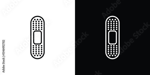 Medical patch icon in black. flat graphic vector icon