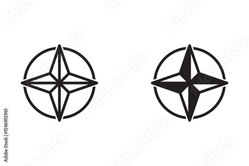 compass icon Isolated flat vector in outline icon set eps 10