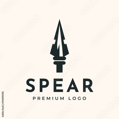spear vintage logo vector minimalist illustration design, spear weapon symbol design