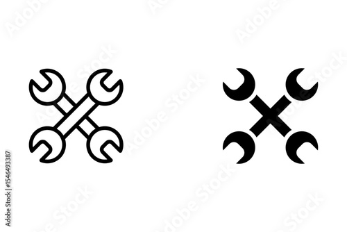 Wrench icon Isolated flat vector in outline icon set eps 10