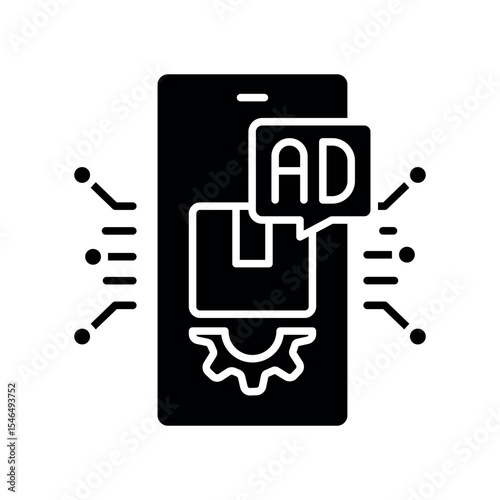 Product placement black flat icon for digital and print projects.
