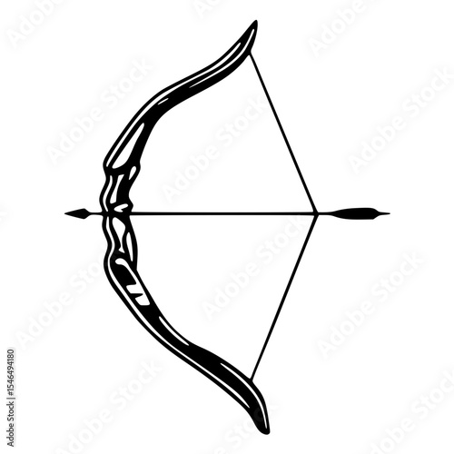 Bow and arrow illustration isolated on white