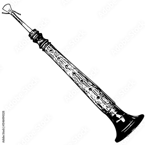 A shehnai, isolated on white background