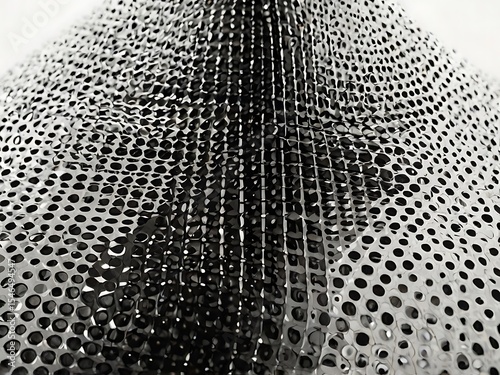 Abstract Perforated Metal Sheet Design A Modern Industrial Texture for Backgrounds and Creative Visuals on a Light Backdrop