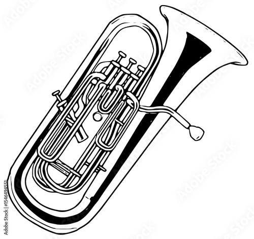 Euphonium isolated on white background