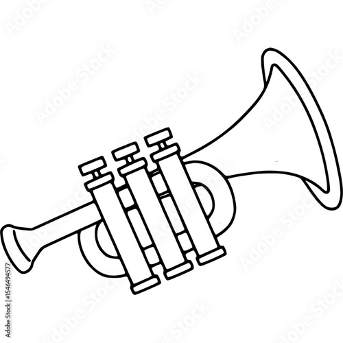 Trumpet isolated on white background