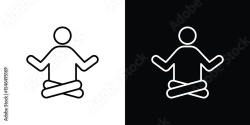 Meditation icon in black. flat graphic vector icon