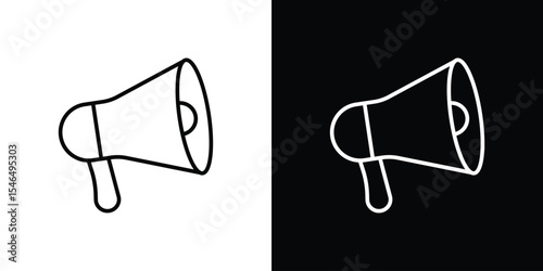 Megaphone icon in black. flat graphic vector icon