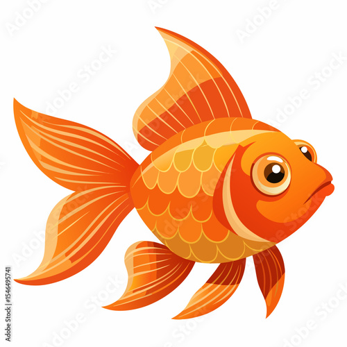 goldfish on white background