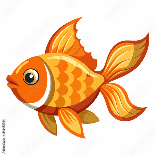 gold fish on white background