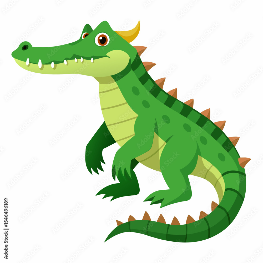 Naklejka premium cartoon, animal, dinosaur, vector, dragon, illustration, reptile, crocodile, lizard, green, fun, art, alligator, monster, dino, cute, character, wildlife, funny, wild, baby, nature, frog, happy, drawi