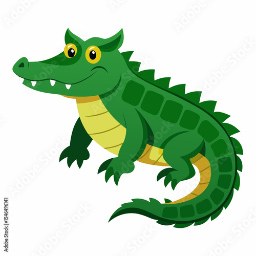 vector illustration of cartoon crocodile