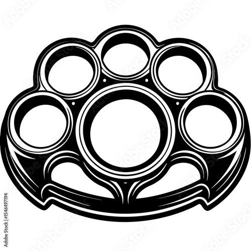 Brass knuckles weapon isolated on white background