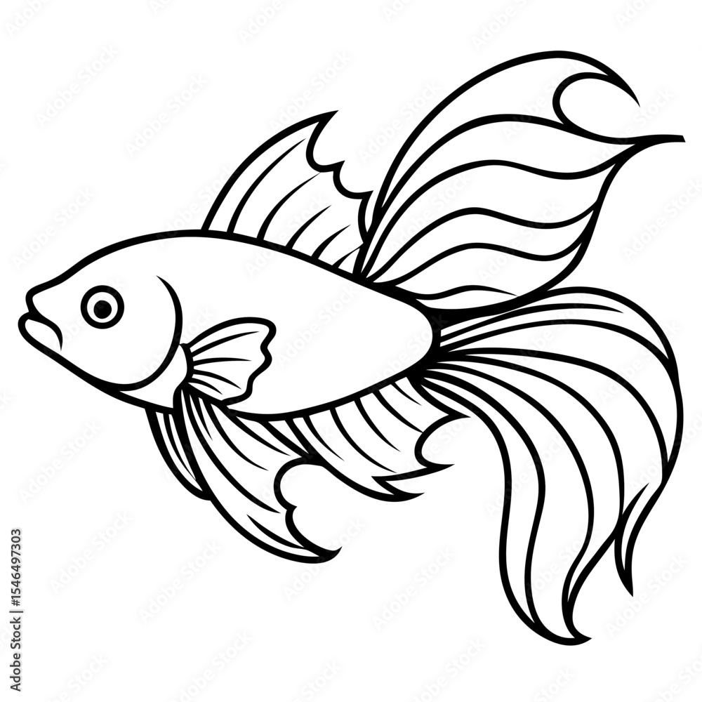 Naklejka premium Betta line art vector