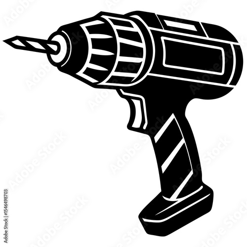 Cordless power drill tool isolated on white background