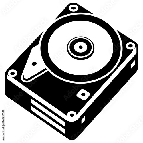 Hard drive disk isolated on white background for data storage device