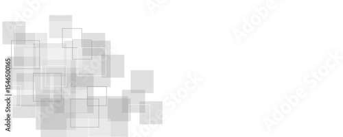 Abstract minimal grey color geometric square shape transparent background. Modern abstract line art.