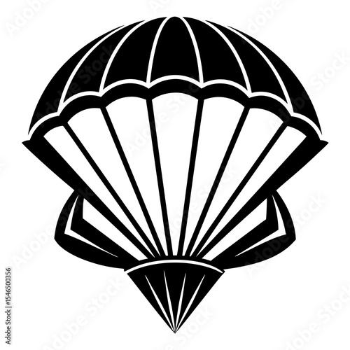 Parachute for skydiving isolated on white background