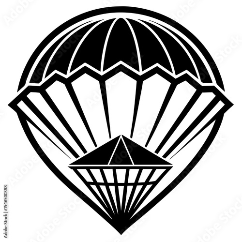 Parachute for skydiving isolated on white background