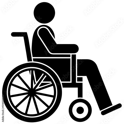 Man in a wheelchair isolated on white background