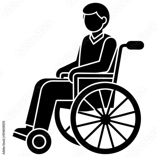 Man in a wheelchair isolated on white background