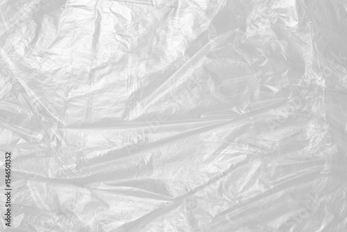 Textura de bolsa plástica color blanco. White plastic film wrap texture background. White wrinkled plastic bag texture