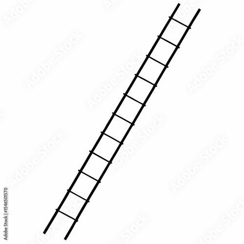 Ladder isolated on white background provides access to higher places