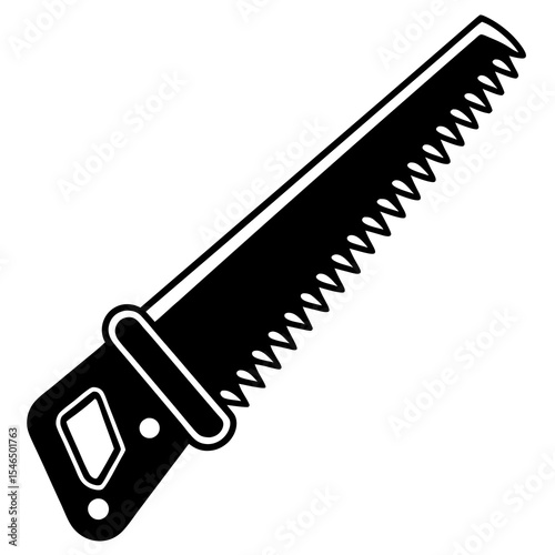 Hand saw tool for carpentry isolated on white background
