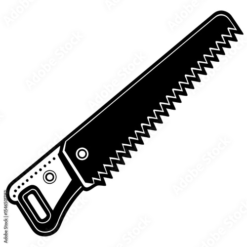 Hand saw tool for carpentry isolated on white background