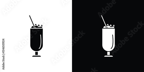 Milkshake icon in black. flat graphic vector icon