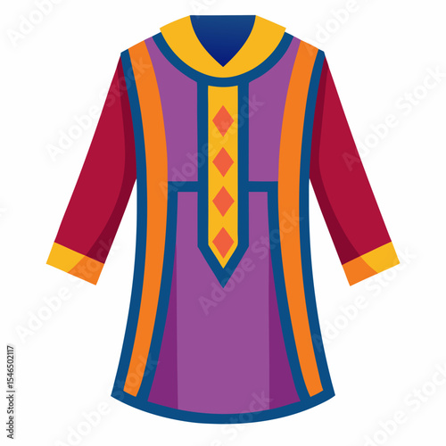Tunic Silhouette Vector on White Background