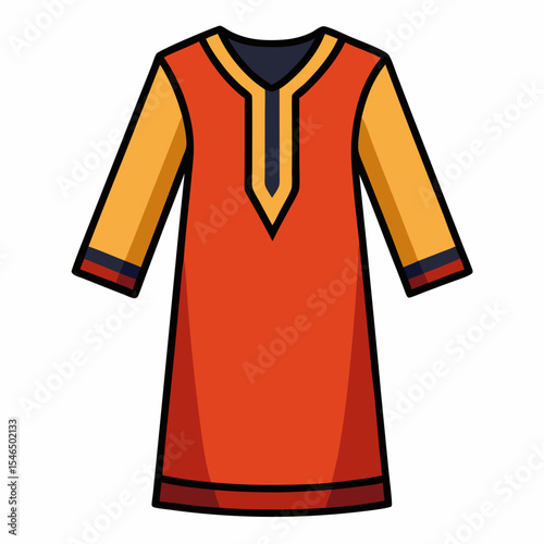 Tunic Silhouette Vector on White Background