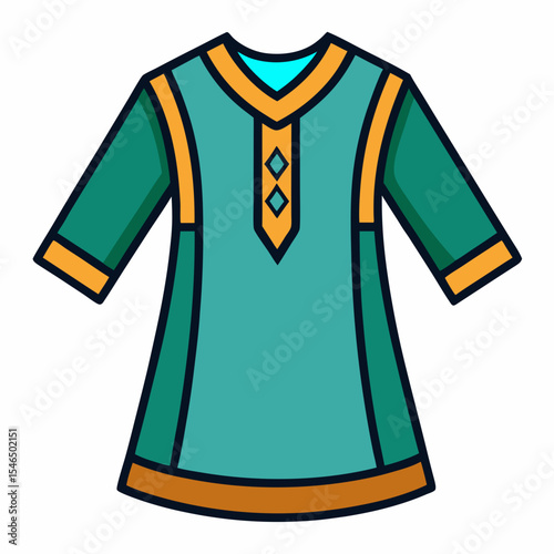 Tunic Silhouette Vector on White Background