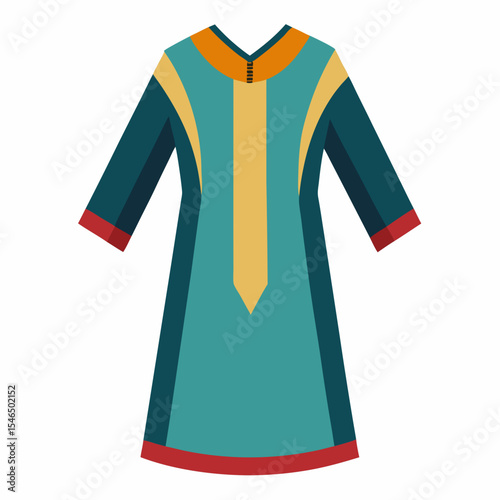 Tunic Silhouette Vector on White Background
