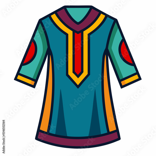 Tunic Silhouette Vector on White Background