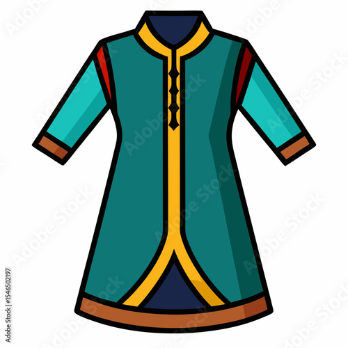 Tunic Silhouette Vector on White Background