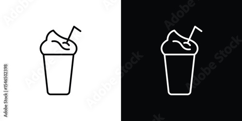 Milkshake icon in black. flat graphic vector icon