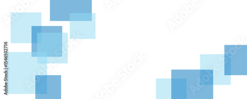 Abstract minimal blue color geometric square shape transparent background. Modern abstract line art.