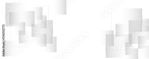 Abstract minimal grey color geometric square shape transparent background. Modern abstract line art.