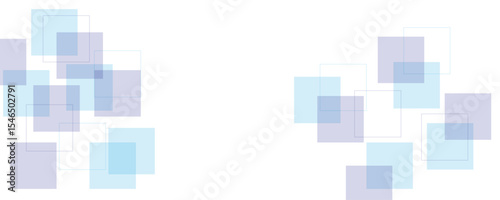 Abstract minimal blue color geometric square shape transparent background. Modern abstract line art.